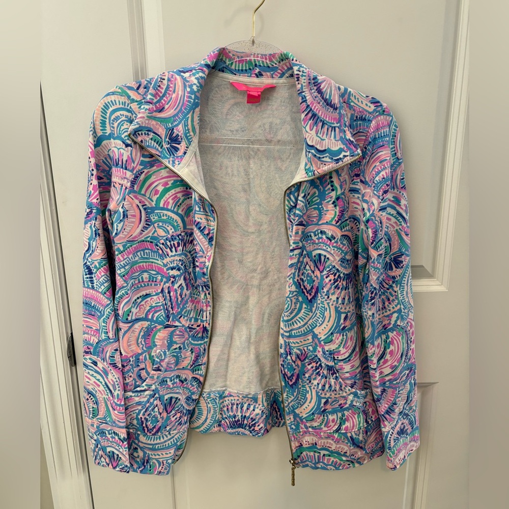 Lilly Pulitzer Leona Zip Up Size XS Happy As A Clam